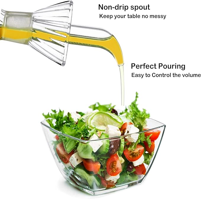 5 oz Glass Oil Dispenser Bottle,No Funnel Needed Cruet Decanter