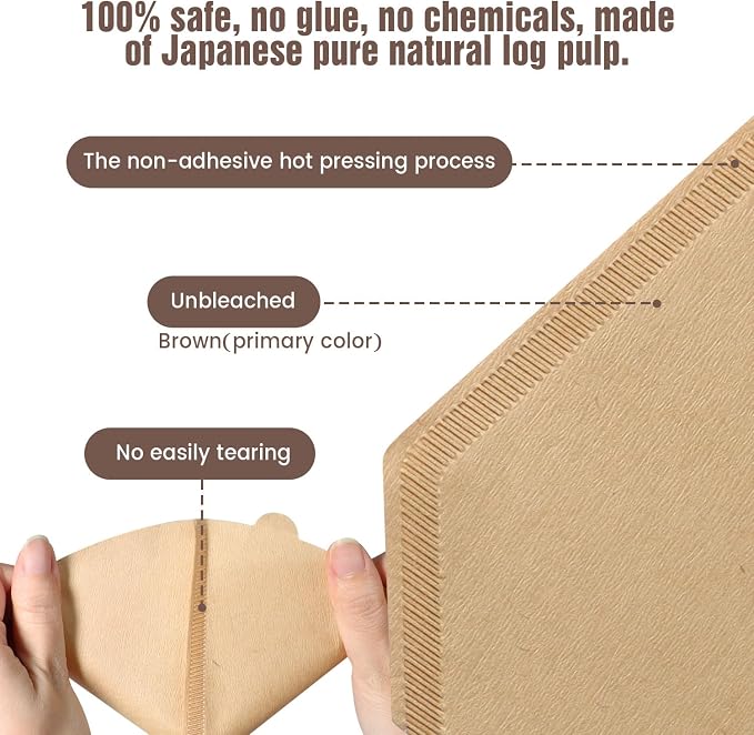 200Pcs Cone Coffee Filters #4, Clinuse Unbleached Size 04 Coffee Filters 8-12 Cup, Disposable Natural Paper Filters, No.4 Cone Filters Compatible with Ninja, Cuisinart, Pour Over and Drip Coffee Maker