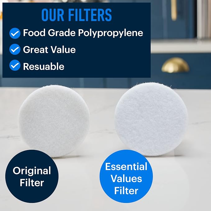 Essential Values 12-Pack Toddy Filter Replacement, Coffee Filters - Reusable Coffee Filters - Replacement Coffee Filter for Toddy Cold Brew System | Round Coffee Filter - Toddy Cold Brew System Filter