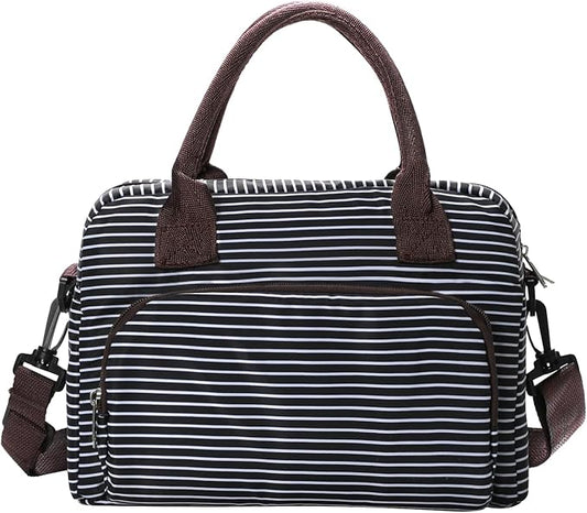 MEXS Lunch Bag for Women Men Insulated Reusable Large Lunch Box Adult Striped Leakproof Portable Cooler Tote Bags for Work Picnic