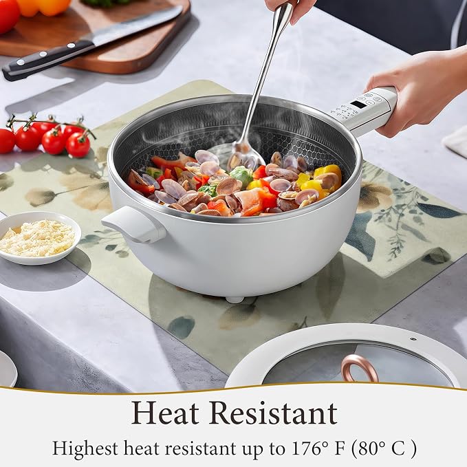 Vinyl Placemats Set of 8-12x17 Inch - Heat Resistant Washable Place Mats Waterproof Non-Slip Wipeable Table Mats for Dining Table Decor, Indoor/Outdoor Plastic Mat