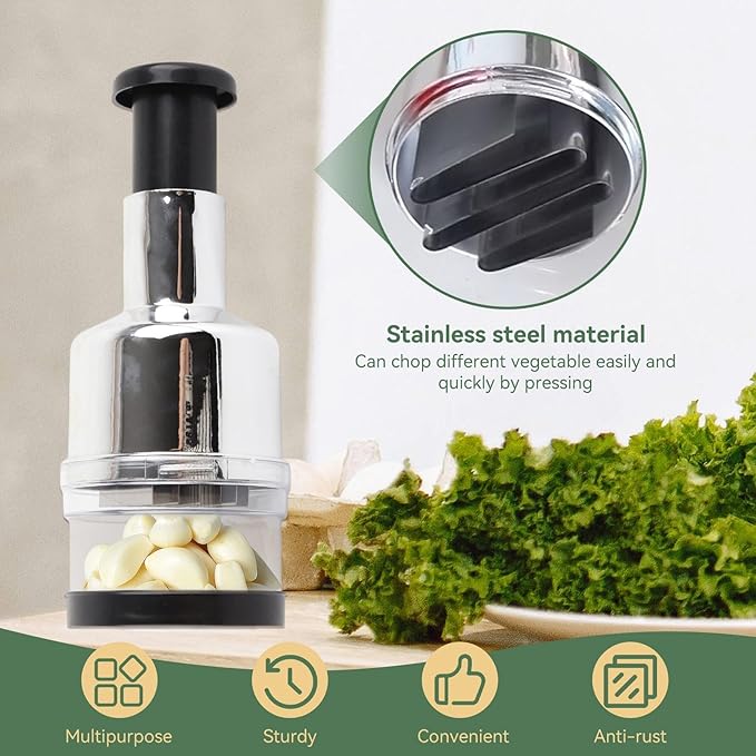 Chopper, Hand Food Chopper,Manual Hand Vegetable Dicer Onion Chopper Vegetable Slicer Garlic Mincer Handheld Food Chopper Versatile Food Dicer for Veggies