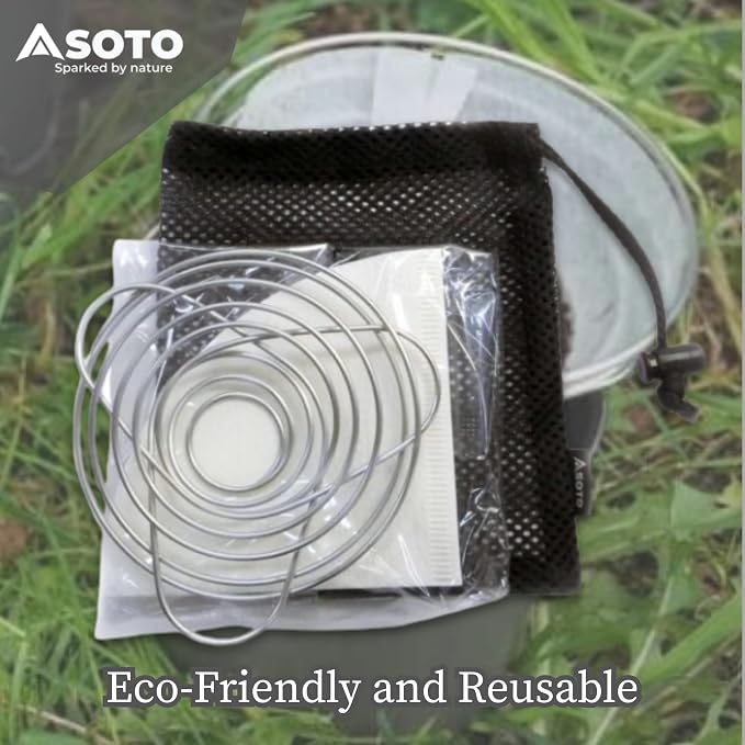 SOTO Compact Helix Coffee Maker - Portable Stainless Steel Pour Over Coffee Dripper for Travel, Camping, Bikepacking, and Home - Lightweight, Foldable, and Eco-Friendly Design