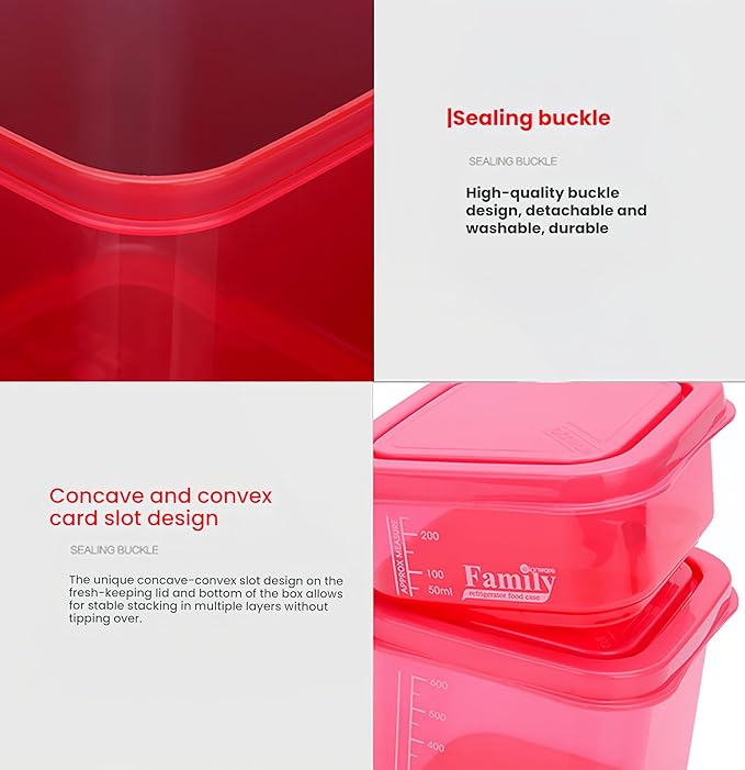 Airtight Food Storage Containers with Lids 4PCS Family Set, BPA-Free Food Grade Plastic Stackable Snack Fruit Containers,Leak-proof Kitchen Pantry Organizers for Sugar,Flour, Nuts, Dry Goods (Green)