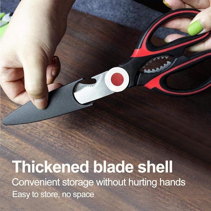 Stainless Steel Kitchen Shears with Soft Silicone Grip, Multi-Purpose Kitchen Scissors, Black