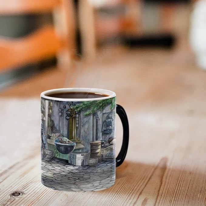 Morphing Mugs Star Wars – The Mandalorian – A Welcome Sight - Thomas Kinkade Studios – One 11 oz Color Changing Ceramic Mug – Image Revealed When HOT Liquid Is Added! MMUG1661
