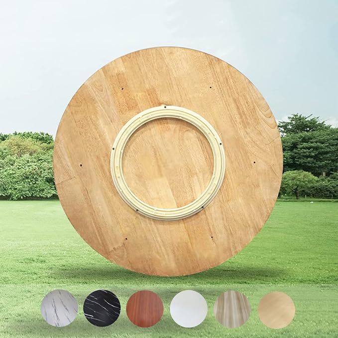 Round Rotating Serving Tray 6 Colors Wooden Large Lazy Susan Turntable, Ø20in-39inch, Stable, Silent, And Very Easy To Rotate, 360° Swivel Serving Plate For Kitchen Dining Table (Color : Walnut, Siz