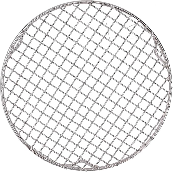 Round Cooling Rack 201 Stainless Steel Wire Baking Grid for Even Air Circulation, for Cooling Cakes, Biscuits, Pizza, Grilling, Drying and Roasting, Silver(24cm)