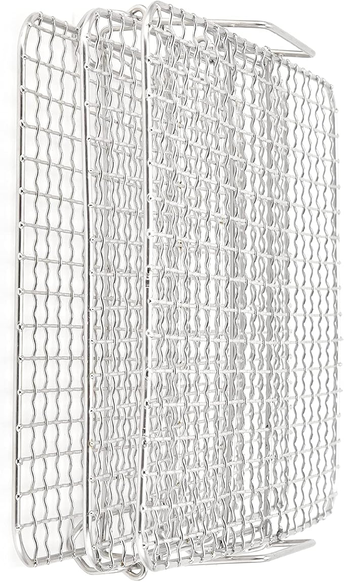 3 - Tier Stainless Steel Cooling Rack Set, Baking and Roasting Rack for AG300 AG400 Air Fryer Oven, Multi - Layer Stackable Grilling Rack with Elevated Feet for