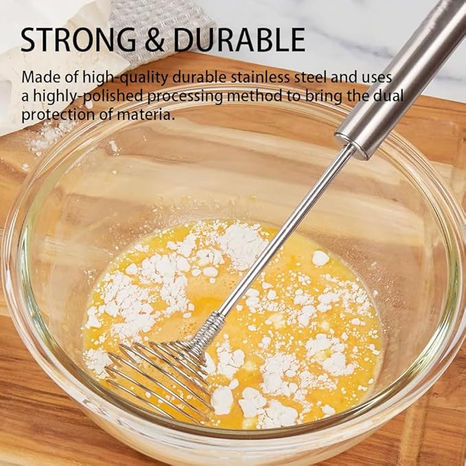 Stainless Steel Spring Coil Whisk 1 Pack, Wire Whip Egg Beater, Kitchen Cookware Hand Mixer For Cooking, Mixing, Blending, Beating, Stirring, 8.7Inch
