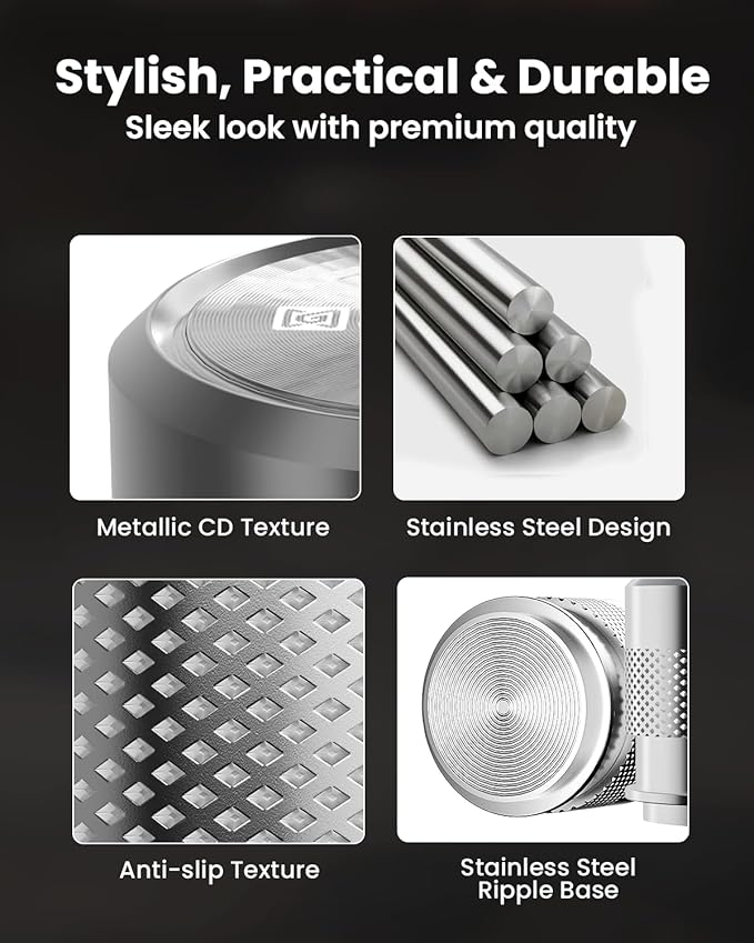 53mm Espresso Tamper, Maestri House Stainless Steel Barista Coffee Tamper for Espresso Machine, Spring-loaded Tamper Fits for 54mm Breville Portafilter Fits for 54mm Espresso Portafilter (Silver)