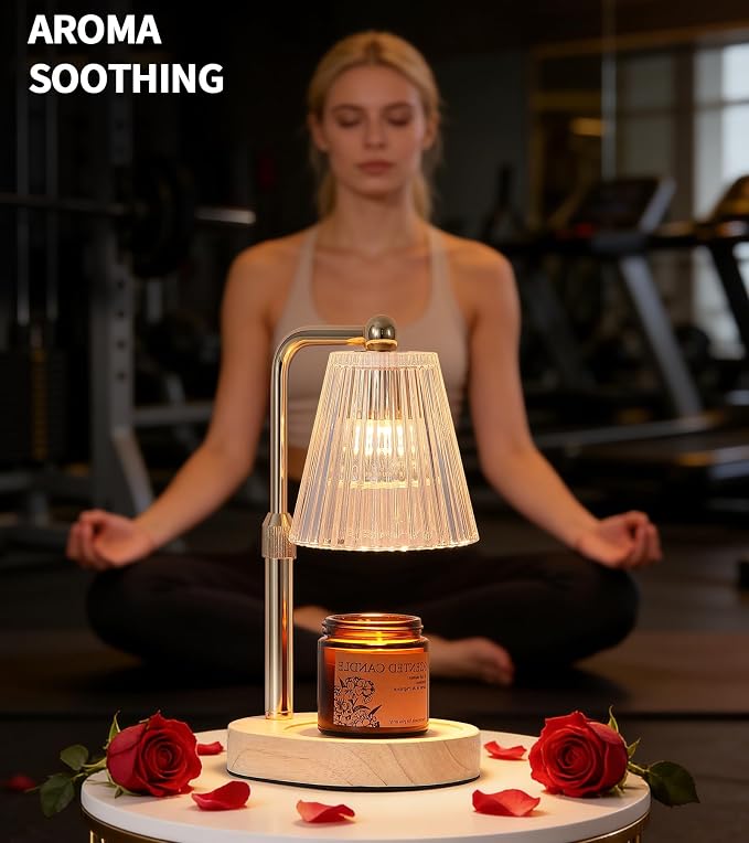 Gold Candle Warmer Lamp with Timer,Candle Warmer Lamp for Jar Candles Dimmable,Mother's Day Birthday Christmas for Mom Wife Gife,Home Decor Lamp,with 2 Bulbs