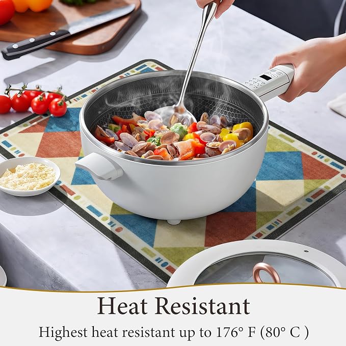 Vinyl Placemats Set of 4-12x17 Inch - Heat Resistant Washable Place Mats Waterproof Non-Slip Wipeable Table Mats for Dining Table Decor, Indoor/Outdoor Plastic Mat