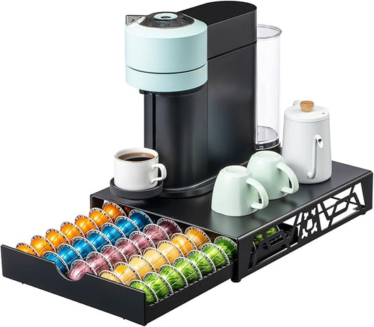 Nespresso Pod Holder Pod Drawer Cabinet Pod Storage Rack For Counter,(50 Pods)