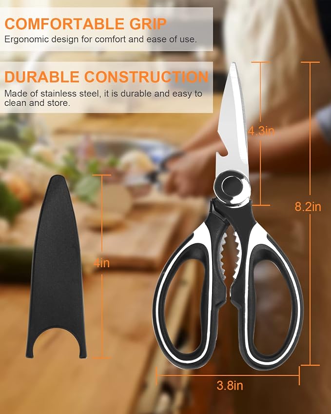 Jocule Kitchen Shears Heavy Duty, 2-pack, Upgrade Poultry Shears, Dishwasher Safe, Meat & Food Scissors