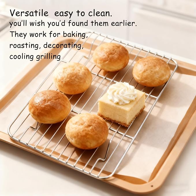 2-Pack Stainless Steel Baking Cooling Racks 16.54 inches x11.42 inches Heavy Duty Wire Cooling Racks Dishwasher Cleanable Pan Rack for Cooking Baking Dishwasher (16.54 * 11.42)