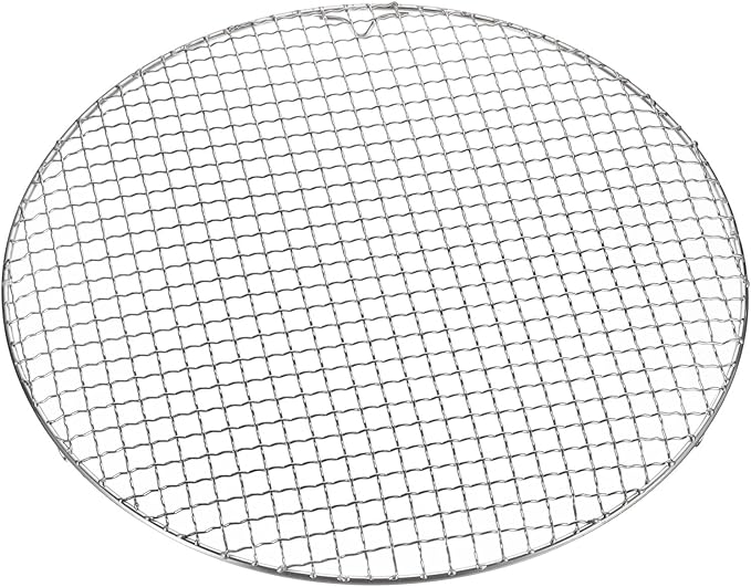 HARFINGTON Round Cooking Rack 16-inch 201 Stainless Steel Cross Wire Barbecue Grill Net with 20mm Legs for Cooking Baking Steaming BBQ