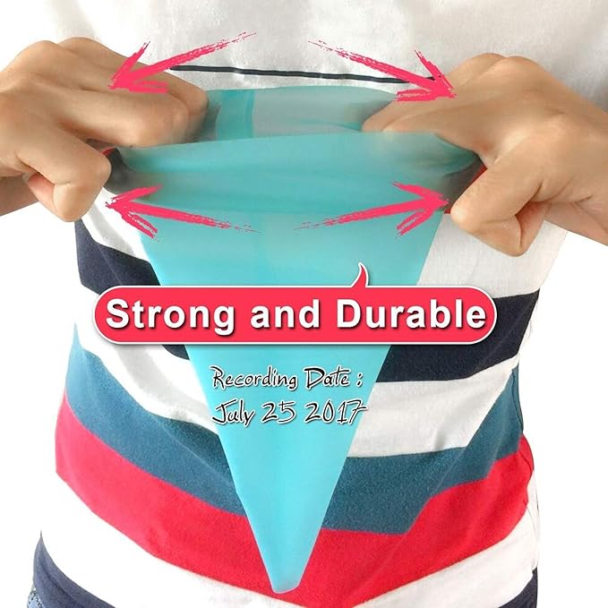 Silicone Pastry Bags, Weetiee 3 Sizes Reusable Icing Piping Bags Baking Cookie Cake Decorating Bags (12’’+14’’+16’’)- 6 Pack - Bonus 6 Icing Couplers Fit to Wilton Standard Size Tips