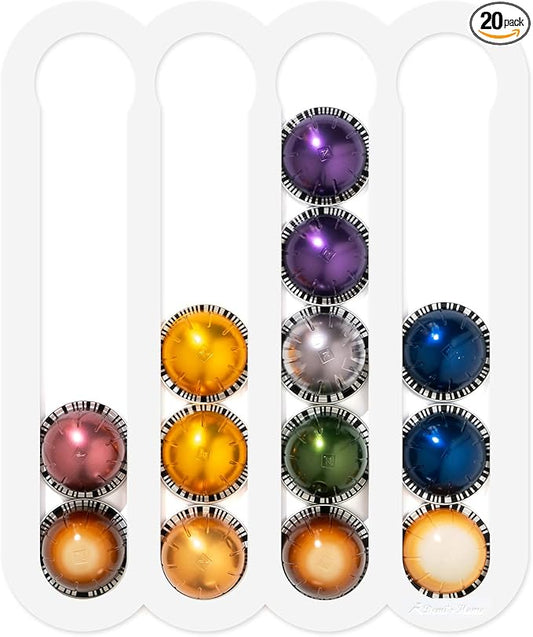 Demi's Home Magnetic Coffee Pod Holder for Nespresso Vertuo Capsules - Suitable to be Mounted on the Fridge (White)