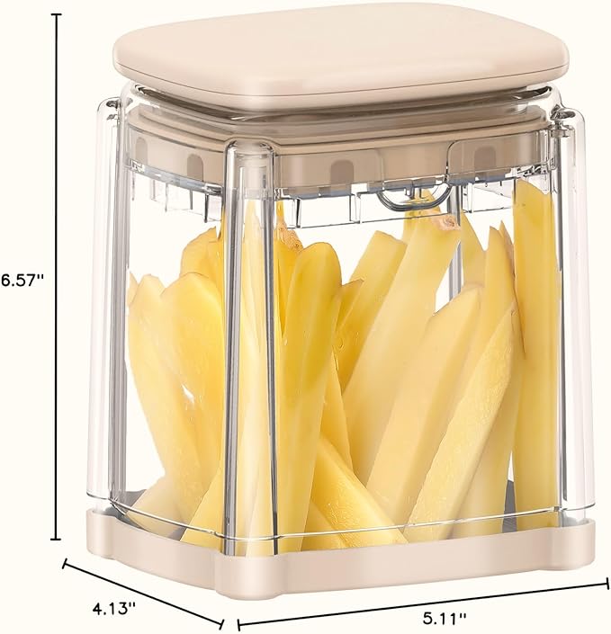 French Fry Cutter, Solucky Potato Onion Cutter, Professional Homestyle Vegetable Chopper Dicer, Great for Potatoes Carrots Cucumbers Zucchini Pepper (Apricot Pink)