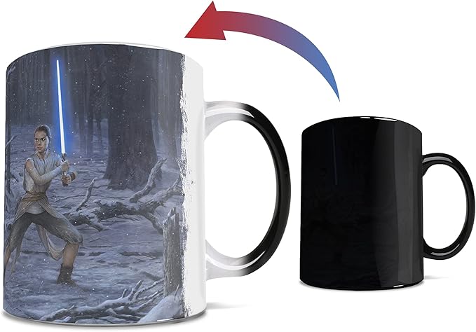Morphing Mugs Star Wars – The Duel – Rey vs. Ren – Thomas Kinkade Studios - One 11 oz Color Changing Ceramic Mug – Image Revealed When HOT Liquid Is Added!