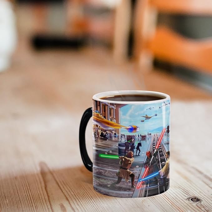 Morphing Mugs Star Wars – Liberation of Naboo – 11 oz Heat Sensitive Mug – Ceramic Color Changing Heat Reveal Coffee Tea – Official Licensed Thomas Kinkade Studios Collectible MMUG1734
