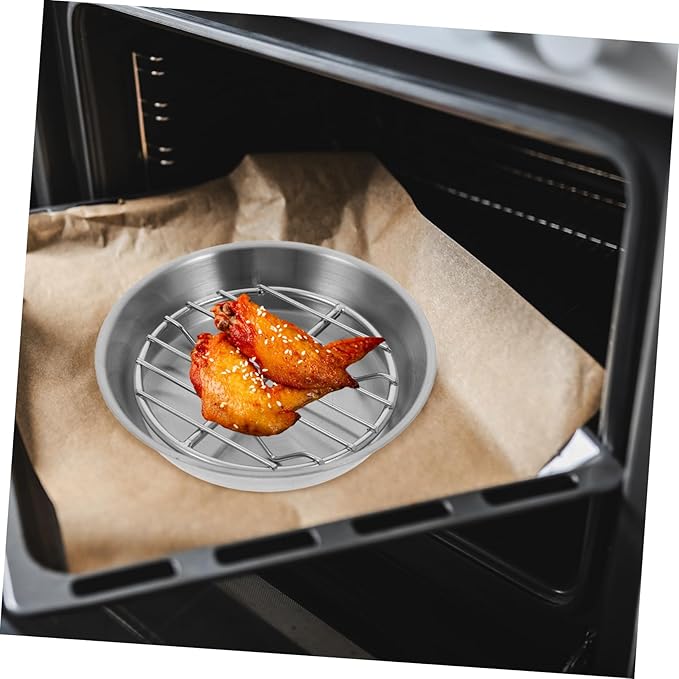 1set Stainless Steel Baking Pan with Cooling Rack Draining Grill for Cookies and Cakes Easy to Clean Baking Tray for Home Use and Cookware