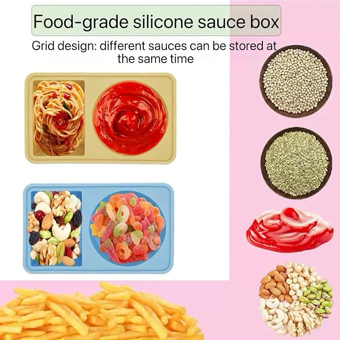 Silicone Snack Containers with Lids - 2Pack Leak-Proof & Reusable Food Storage Containers | Perfect for Fruits, Candy & On-the-Go Snacks | BPA-Free, for All Ages