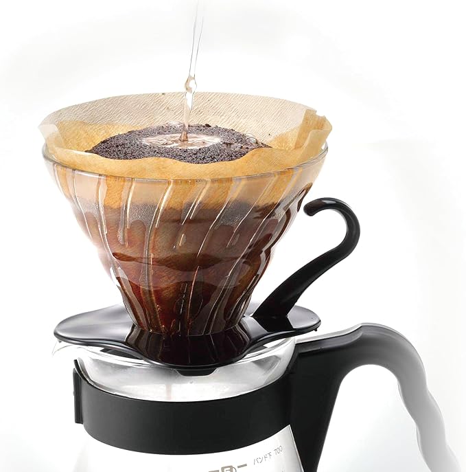 Hario V60 Glass Coffee Dripper, Size 02, Black