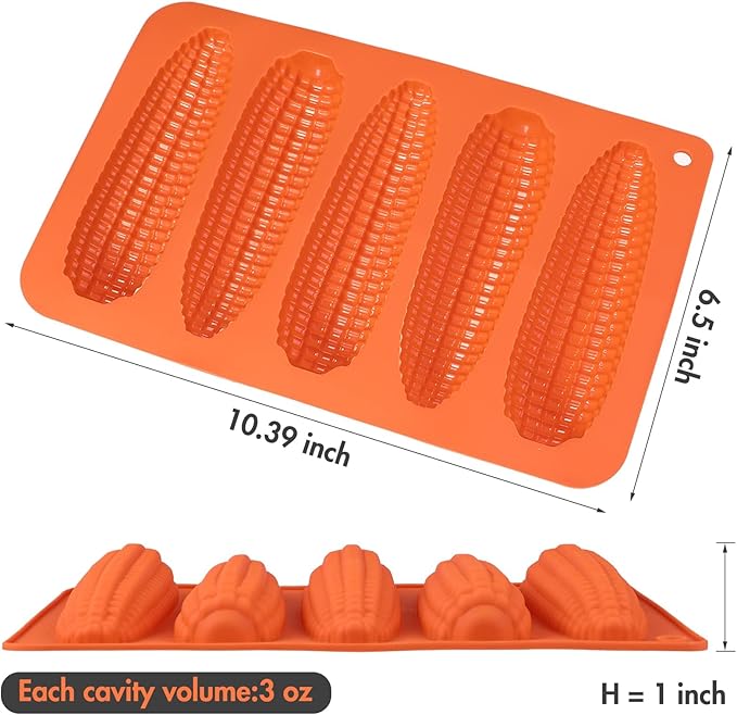 Webake Corn Stick Bread Pan Set of 2, Silicone Corn Cob Bread Molds for Baking Corn Dog Pan Cornbread Southern Corn Sticks