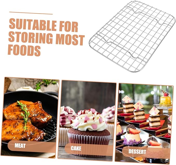 Stainless Steel Grid Grilling Rack Versatile Drying Baking Rack for Cooling Roasting and Bbq Fits Ovens Dishwashers Kitchen Essential