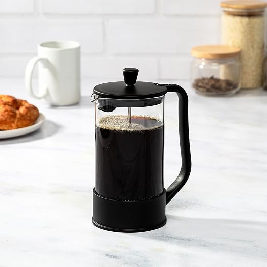 Primula French Press Coffee Maker, Heat Resistant Borosilicate Glass with Stainless Steel Filters, 8 Cup, 34 oz, Black