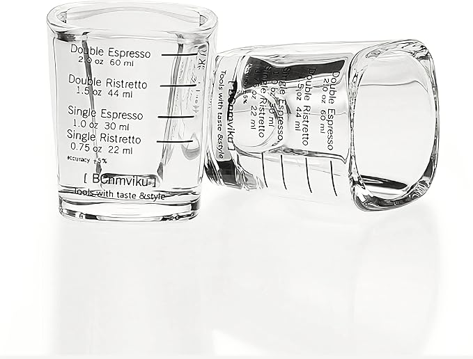 2 Pack Measuring Shot Glasses,BPA-Free Premium Liquid Heavy Glass,Espresso Measuring Cups,Glass Measuring Baking Cups(2OZ/60ML)