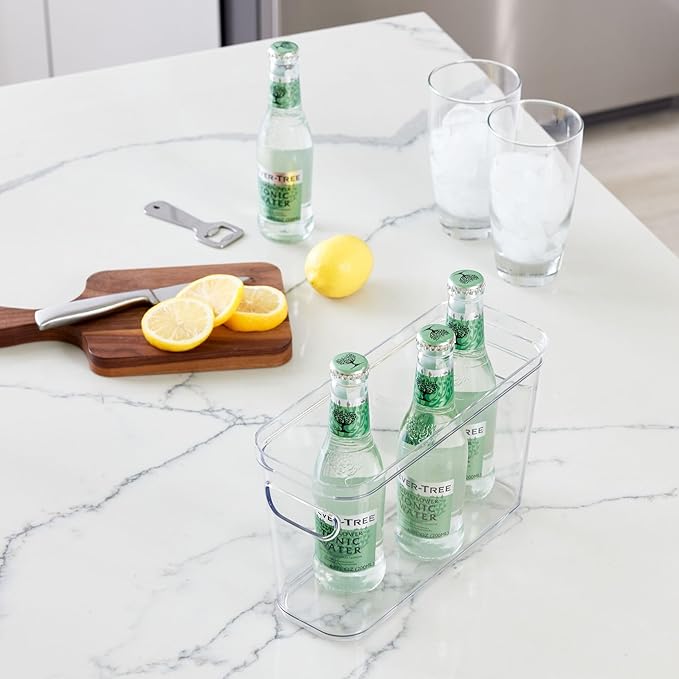 iDesign Plastic Pantry Bin for Kitchen Organizing - Storage Bin with Handles - Set of 2 - Clear