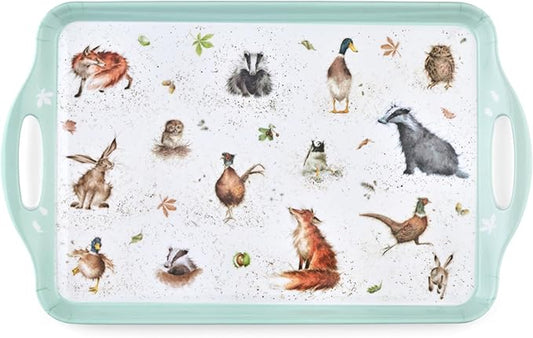 Pimpernel Wrendale Designs Collection Large Handled Tray | Serving Tray for Lunch, Coffee, or Breakfast | Made of Melamine for Indoor and Outdoor use | Measures 18.9" x 11.6" | Dishwasher Safe
