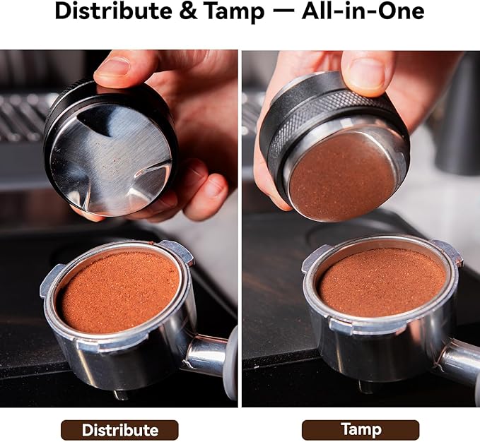 51mm Espresso Accessories Kit – Coffee Distributor & Tamper Leveler, WDT Tool, Dosing Funnel and Puck Screen Espresso Tools for Delonghi 51mm Espresso Machines and Portafilters