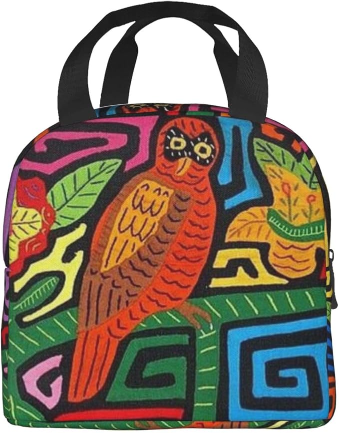Mola De Panama Reusable Insulated Lunch Bag Waterproof Lunch Box Thermal Cooler Tote Bag For Work Office Travel Picnic For Women Men