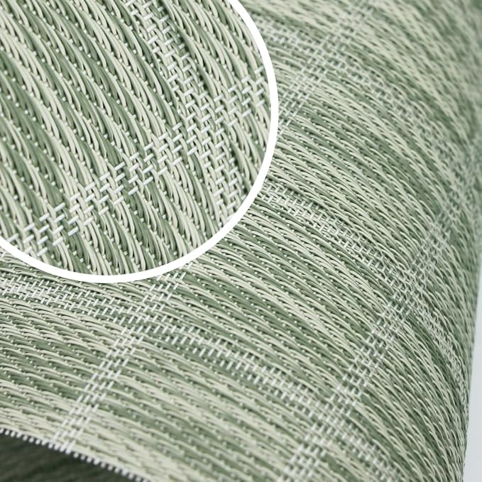 PIGCHCY Countryside Placemats Set of 4 Woven Heat Resistant Placemats Washable Easy to Clean Table Mats for Dining Room and Decor (Pear Green)