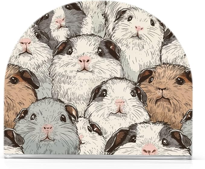 Fustylead Cute Guinea Pig Lovely Animal Napkin Holder for Table Acrylic Vertical Napkin Holders for Paper Napkins Decor Napkin Dispenser for Home Party Dining Cocktail Kitchen Accessories, 2 PC
