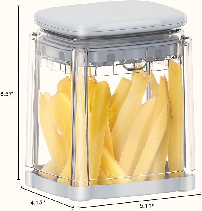 French Fry Cutter, Solucky Potato Onion Cutter, Professional Homestyle Vegetable Chopper Dicer, Great for Potatoes Carrots Cucumbers Zucchini Pepper (Light Blue)