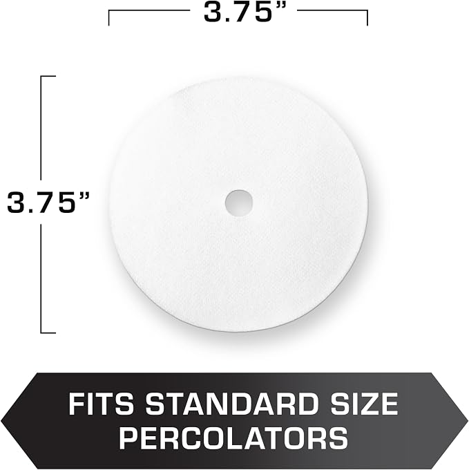 COLETTI Percolator Coffee Filters — Disc Coffee Filters For Percolators – For Bozeman, Butte, & Scoutmaster Camping Coffee Pot – Medical Grade Fiber, Perfectly Tasteless [100 pack, Synthetic, 3.75”]