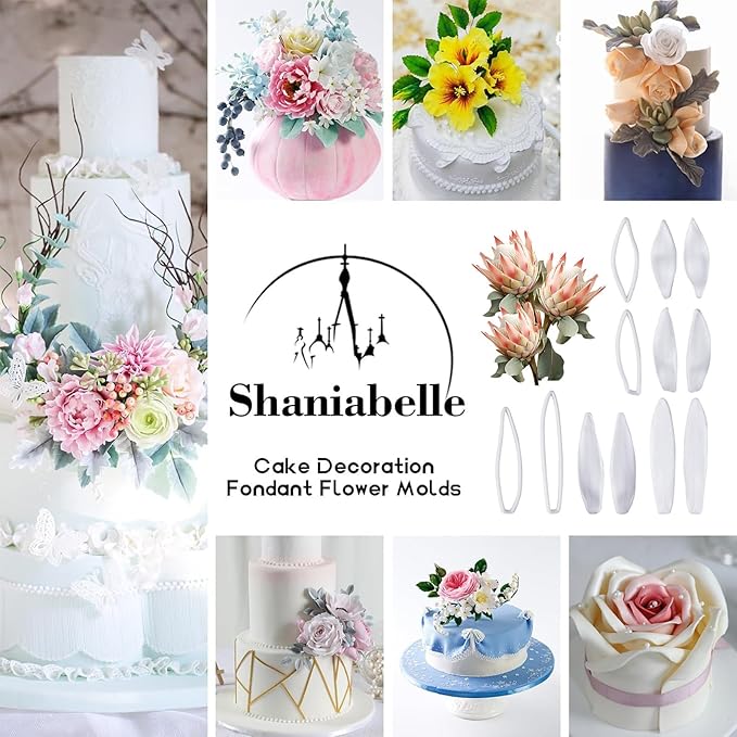 Professional Flower Fondant Mold Set, Reusable Silicone Cake Decorating Tools for Baking & Sugar Craft (Protea cynaroides Fondant)