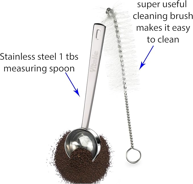 Clever Pour Over Coffee Dripper With Cup Stand (Size #4) - Paperless and Reusable - Ultra Fine Micro Mesh Filter - Perfect for Manual Brewing - BONUS: Coffee Scooping Spoon + Cleaning Brush.