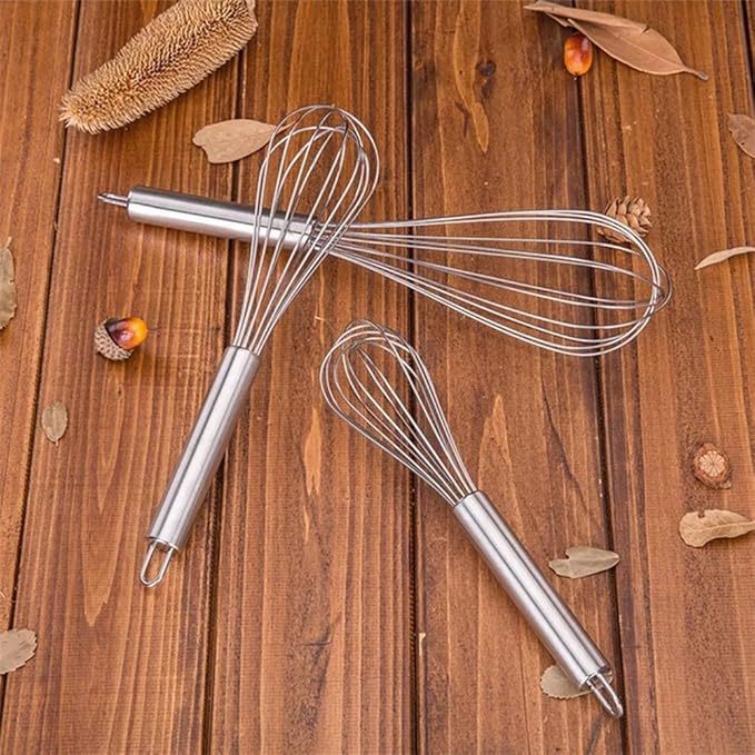 8/10/12inches Portable Stainless Steel Balloon Wire Whisk Egg Beater Mixer Baking Utensil Kitchen Tool 8 inches