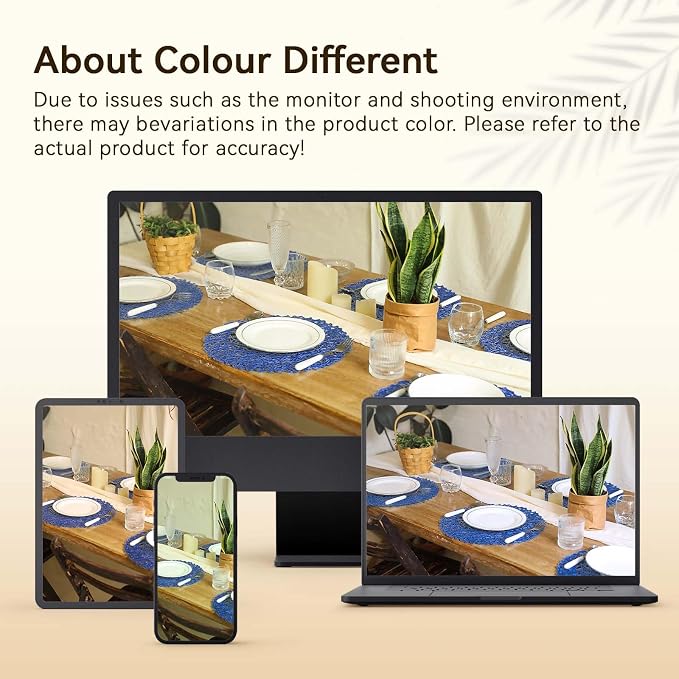 AHHFSMEI Paper Braided Round Placemats Set of 12 Natural Non-Slip Heat Resistant Table Mats for Dining Tables Farmhouse Woven Indoor Outdoor Place mats (Blue,12)