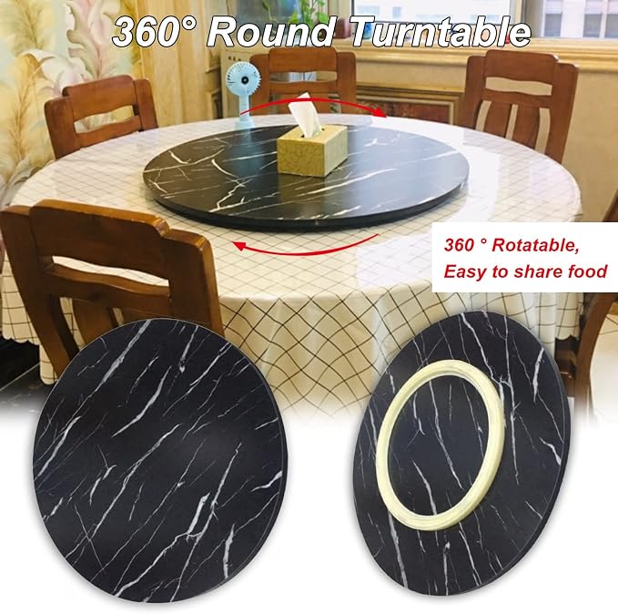 Lazy Susan Wooden Turntable For Round Dining Table, Round Wooden Rotating Tray, Easy Cleaning, Ø20in~39in, Kitchen Rotating Serving Plate, 360 ° Rotation Without Tilting (Color : White, Size : Ø600m