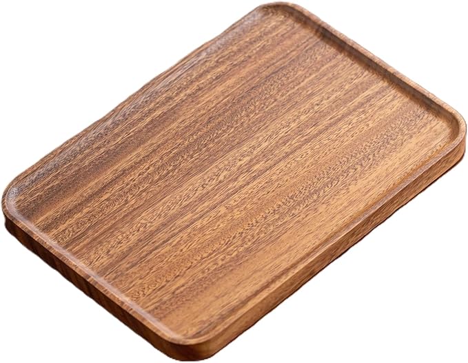 Walnut Wood Fruit Tray, Handmade Chinese Style Snack Serving Plate, Solid Wood Tea Dessert Tray for Dim Sum, Vintage Walnut Platter, Gift (Steak Plate)
