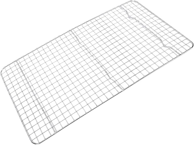 Generic Cooling Rack, Stainless Steel Baking Rack, Food Grade Oven with Grid Mesh Design & Stable Support Feet, Dishwasher Safe, Ideal for Oven Cooking, Roasting & Grilling, (Silver)