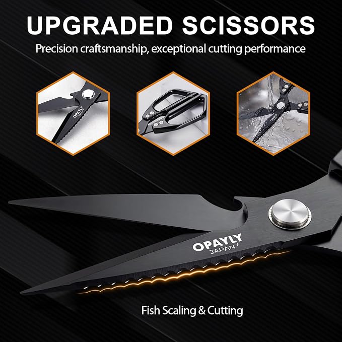 Kitchen Shears 2-Pack Heavy Duty All Purpose Stainless Steel Kitchen Shear Meat Scissors Japanese Cooking Scissor for Food, Sharp Dishwasher Safe Christmas for Men Women With Gifts Box