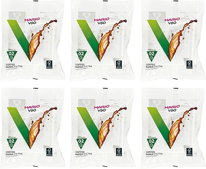 Hario V60 Paper Coffee Filter, Size 02, White, 600ct